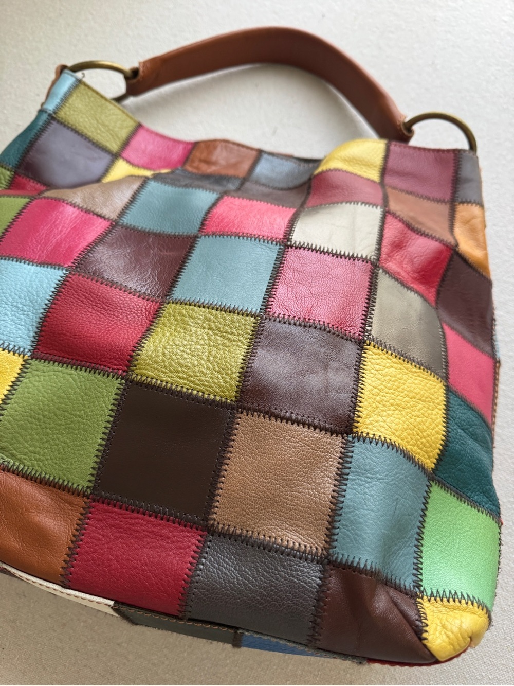 STELLA & MAX multicolor Patchwork Leather Hobo Bag - Picture 3 of 14